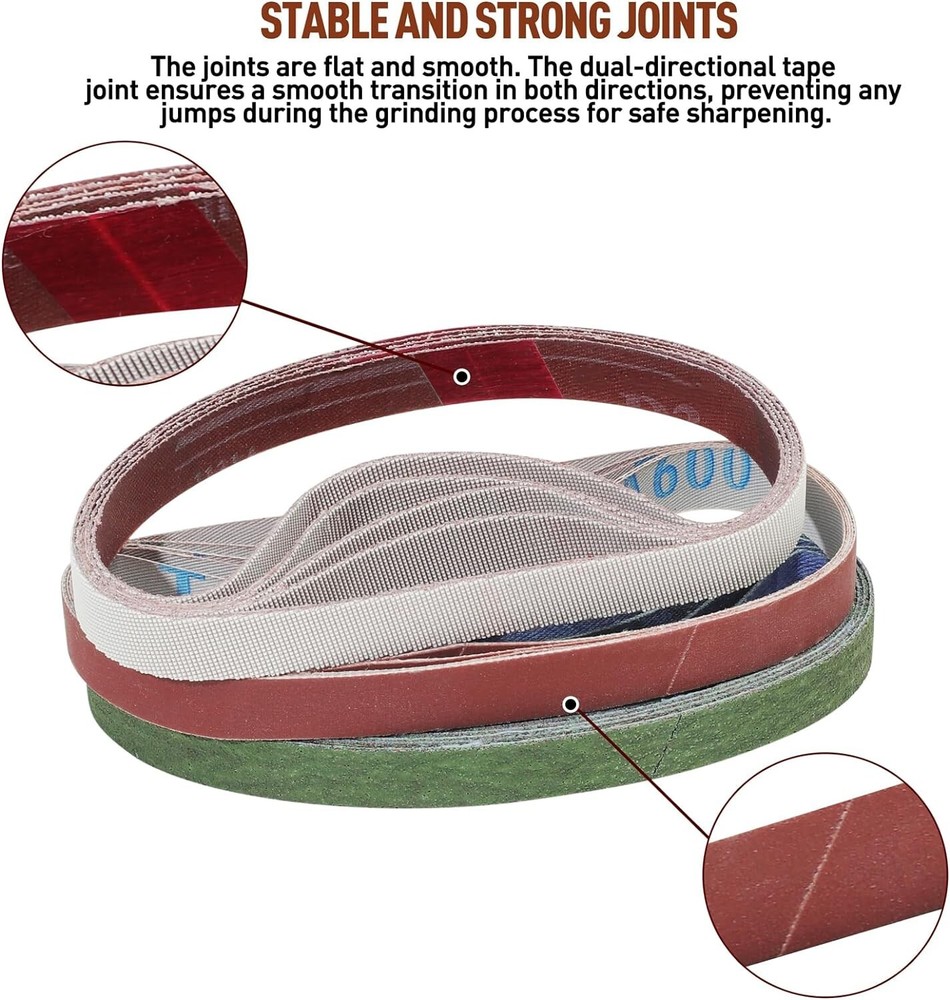 45 Pcs 1/2 x 12 Replacement Sharpening Belt Kit for Official Work Sharp New