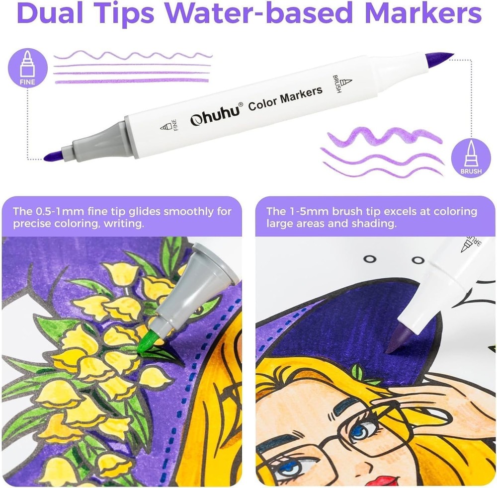 Non-Toxic Water-Based Coloring Markers Set