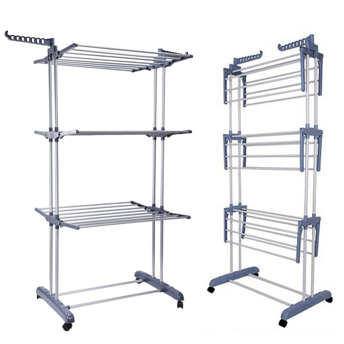 67in Laundry Clothes Storage Drying Rack Portable Folding Dryer Hanger HeavyDuty