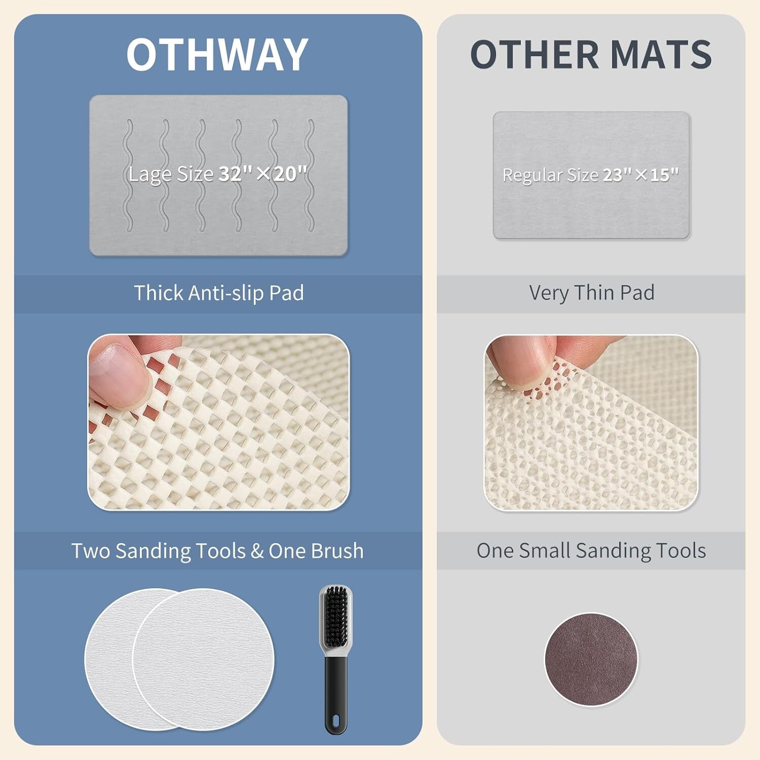 Large Stone Bath Mat, 32''x20'' Non-Slip Diatomaceous Earth Stone Quick Drying