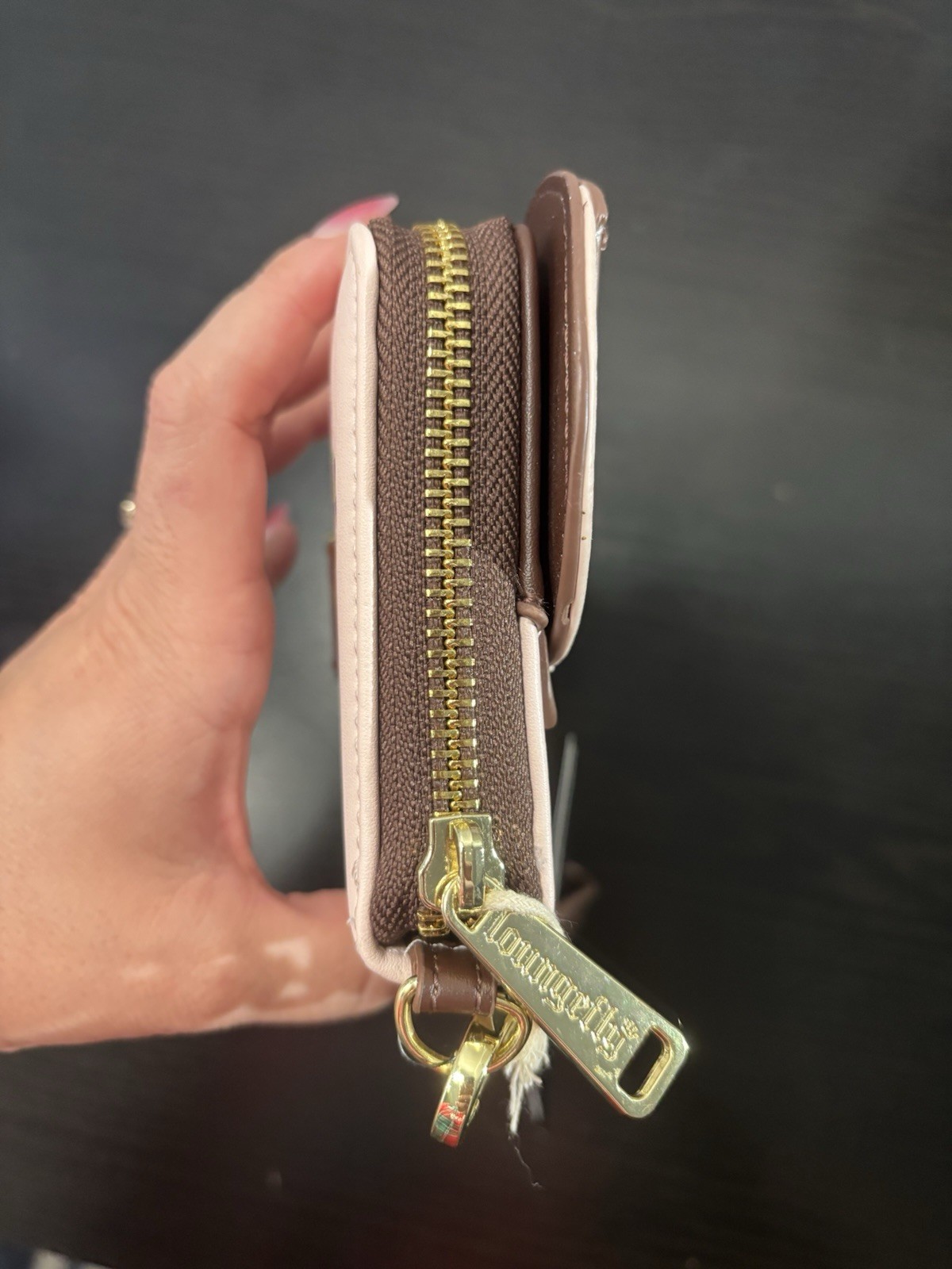 Loungefly Disney Minnie Mouse Chocolate Pink Lollipop Ears Wallet with Bow NWT