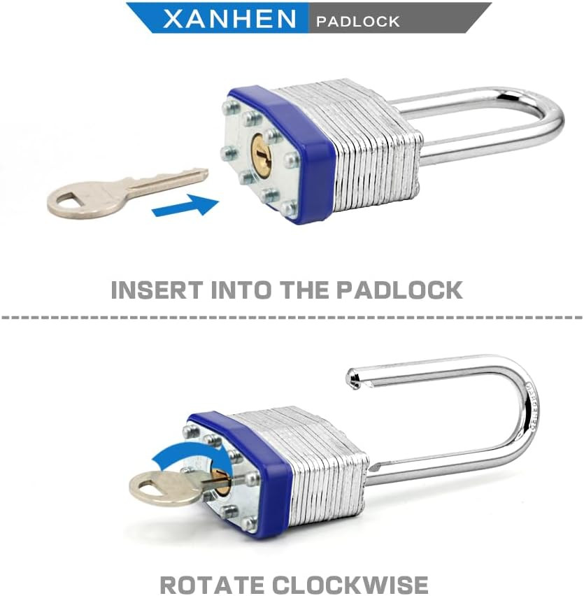 Lock Outdoor Padlocks, Key Lock, Padlocks with Same Key - Laminated Steel Keyed