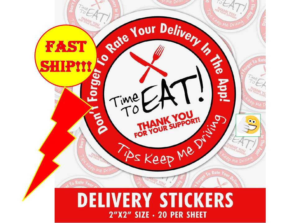 DoorDash UberEats GrubHub Stickers Dasher Food Pizza Bag Grocery Delivery