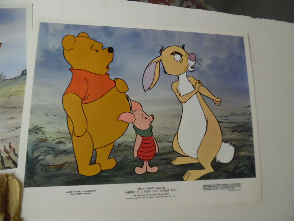 1974 WINNIE THE POOH AND TIGGER TOO Mini Lobby Card Set + Sleeve Walt Disney VG+