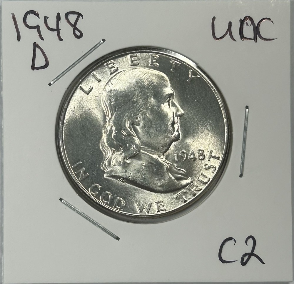 1948 D Franklin Half Dollar Coin Uncirculated
