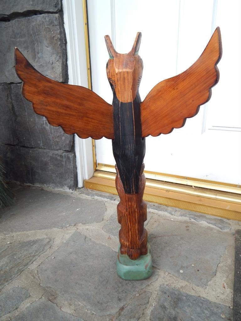 LARGE MUSEUM GRADE 4-5 FIGURE TLINGIT NWC INDIAN WOOD TOTEM POLE MODEL