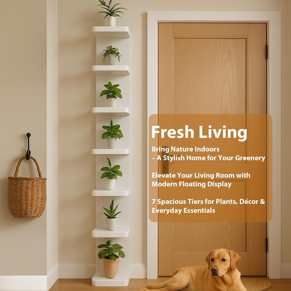Versatile 7 Tier Wall Shelf Unit,White Lack Wall Shelf,Display Floating Shelf...