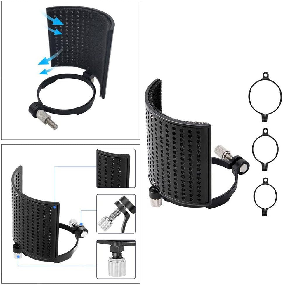 Professional Microphone Isolation Shield, Filter, Mic Sound Absorbing