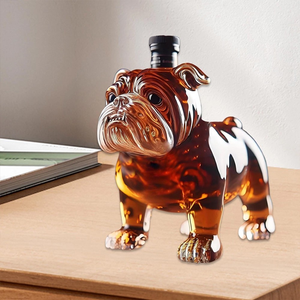Bulldog Whiskey Bottle Funny Whiskey Bottle Unique Bulldog Whiskey Bottle