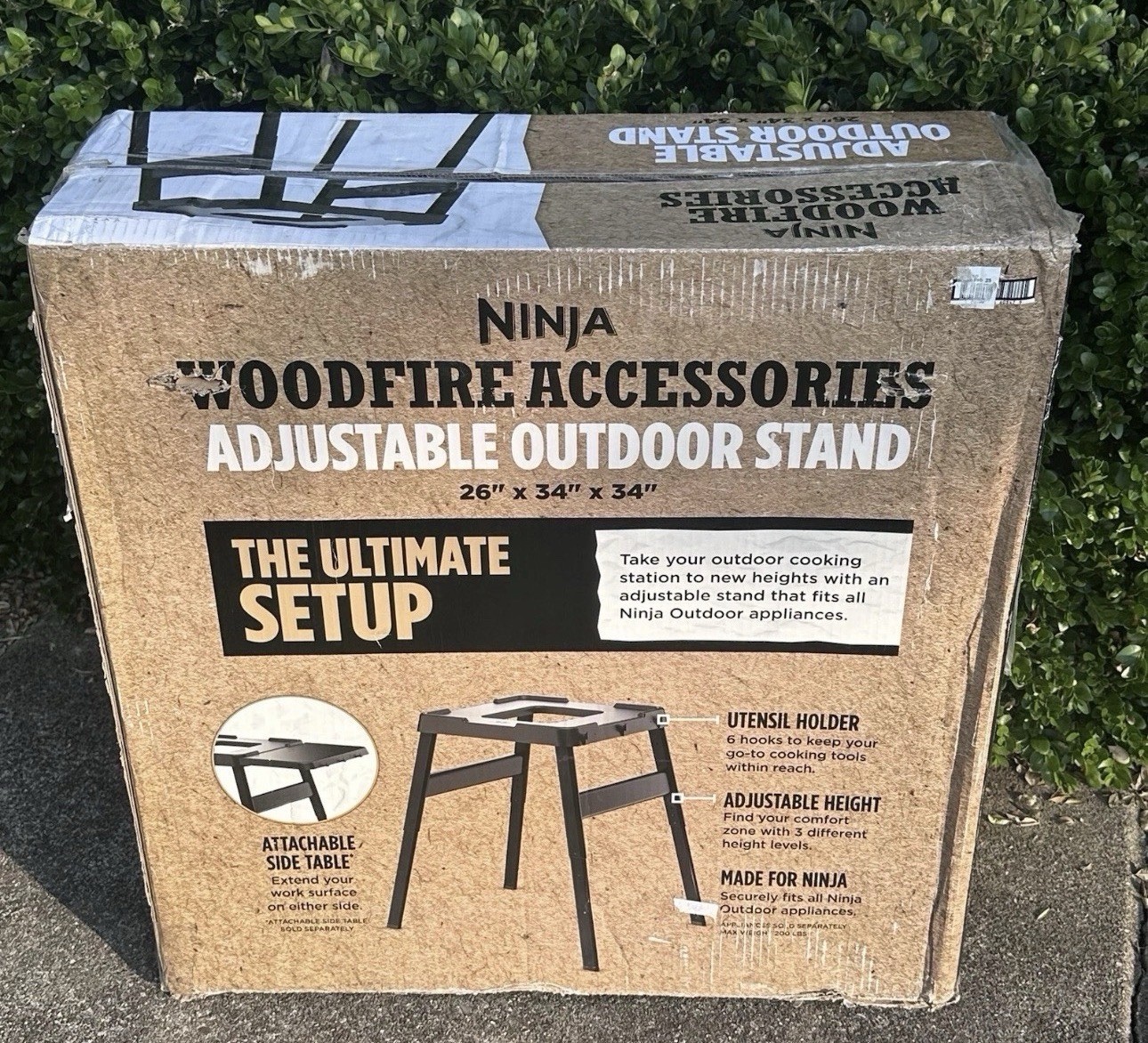 Open Box Ninja Woodfire Accessories Adjustable Outdoor Stand 26 x 34 x 34 READ