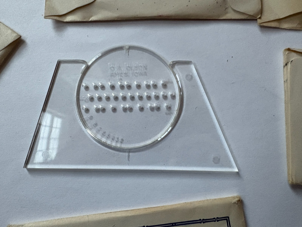 Vintage Ames Lettering Device Original Envelope Instructions & Erasing Shields