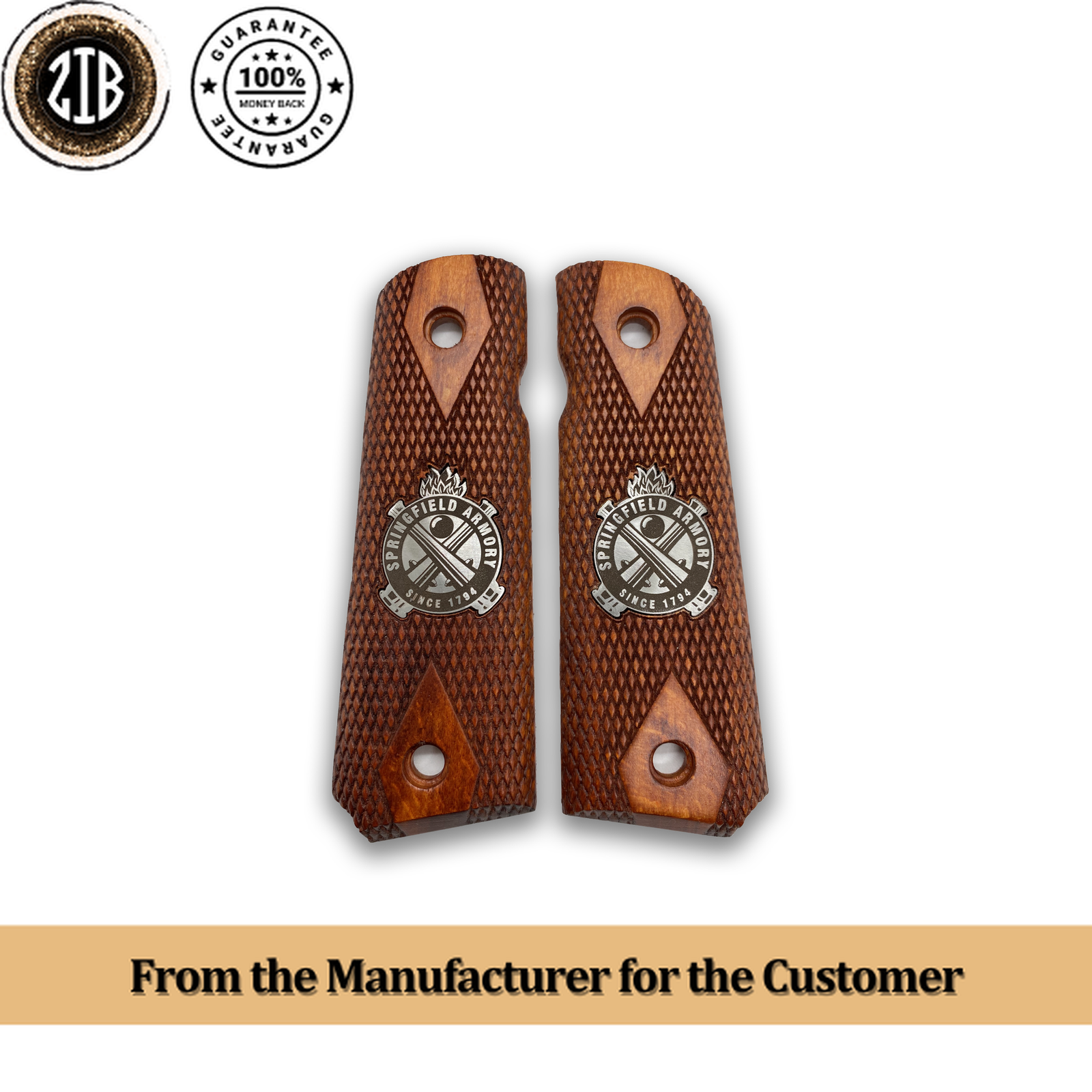 ZIB GRIPS Colt 1911 Pistol Grip, Full Size 1911 (Government/Commander) Ars.46