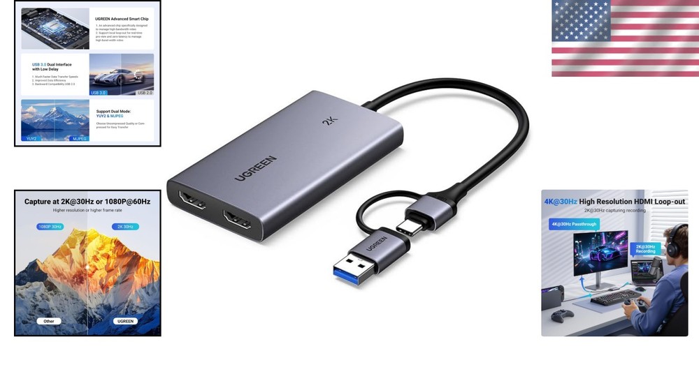 Versatile HDMI Capture Card - 4K Input, Universal Compatibility for Streamers