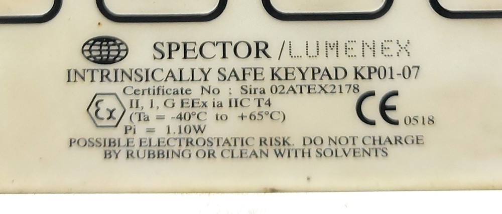 Spector Lumenex Intercom Master Control Panel KP01-07