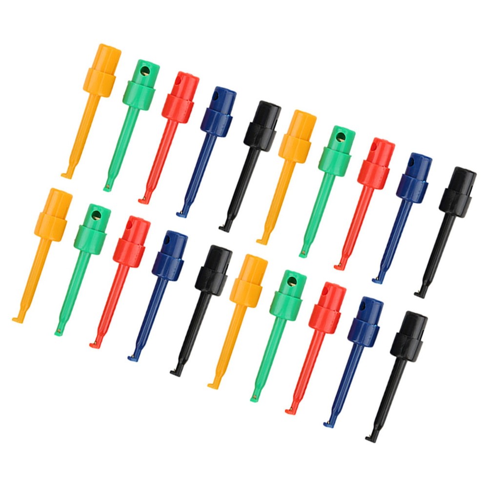 20Pcs Large Test Hook Clip Grabber Test Probe for Electronic Testing Multimeter