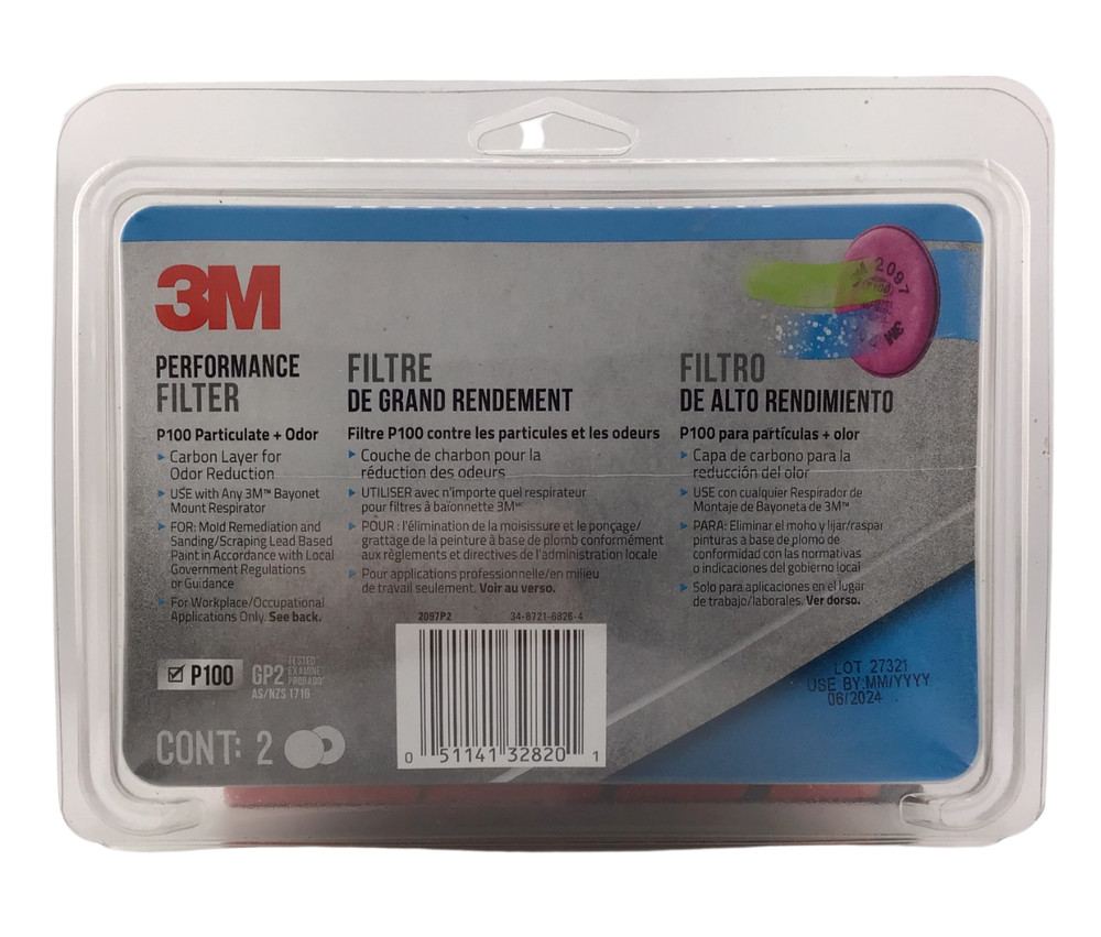 3M Performance Filter Model 2097 - P100 6000 6500 7500 Reduce Odor
