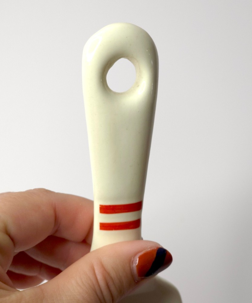 Vintage Ceramic Cake Server Spatula Knife Floral Fruit Design