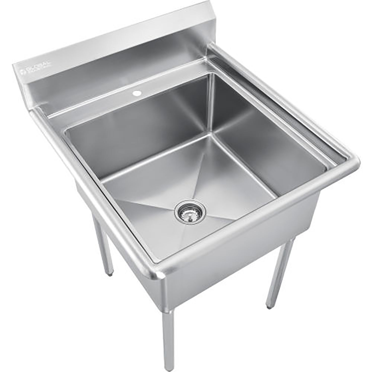 Stainless Steel Utility Sink W/10" Backsplash 24"x24"x12" Deep