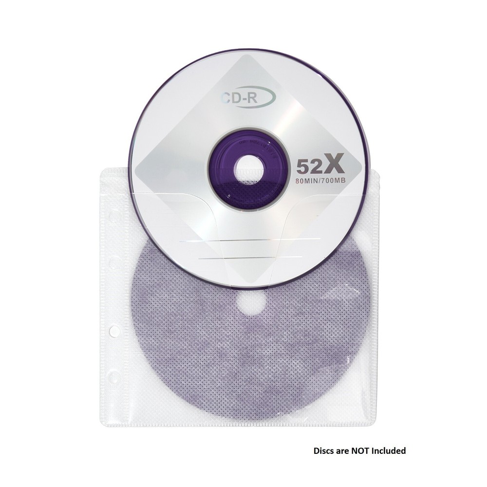 200 CD DVD Blu-Ray Disc Double Sided Wallet Refill Plastic Sleeve Insert
