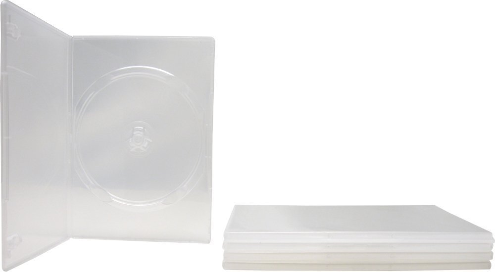 (5) DVD Cases – Super Thin 7mm Clear – Holds 1 Disc – Box Set Replacement Size