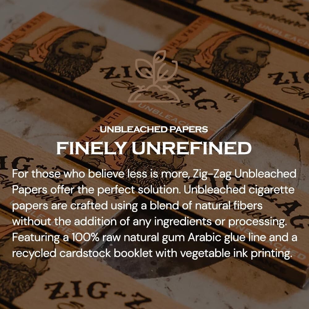 ZIG-ZAG King Rolling Papers Unbleached Carton (24-Pack) - 32 Papers Each Pack