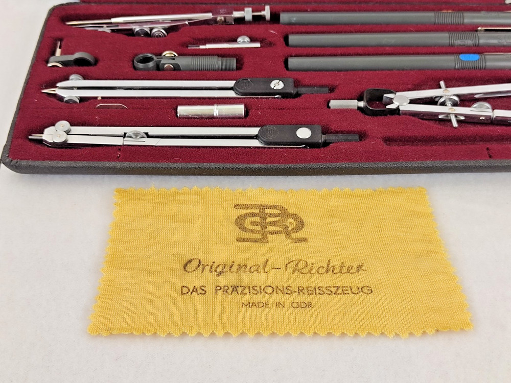 Antique German Original Richter K7AH Precision Technical Drafting Tools Full Set