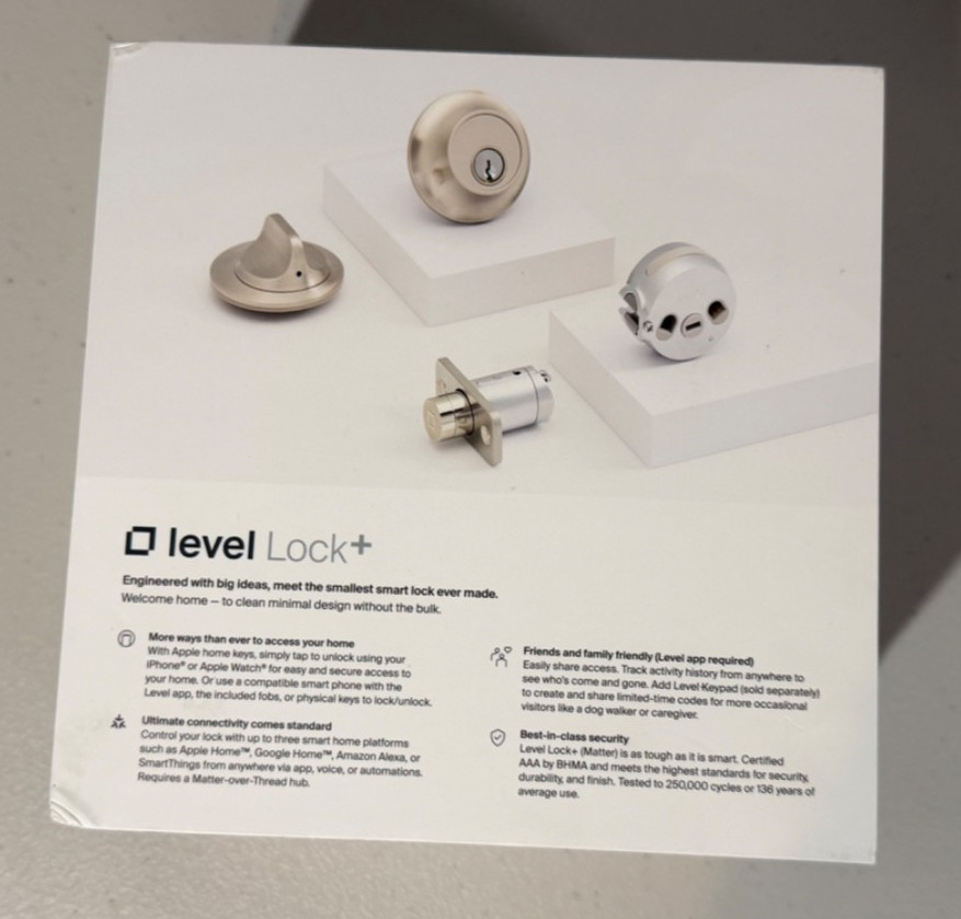New, Sealed! Level Lock+ (Matter) Smart Lock – Satin Nickel