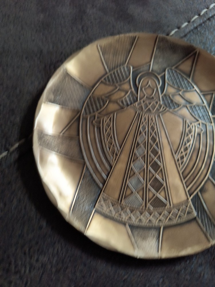 Vintage Wendell August Forge Angel Coaster Plate Solid Bronze