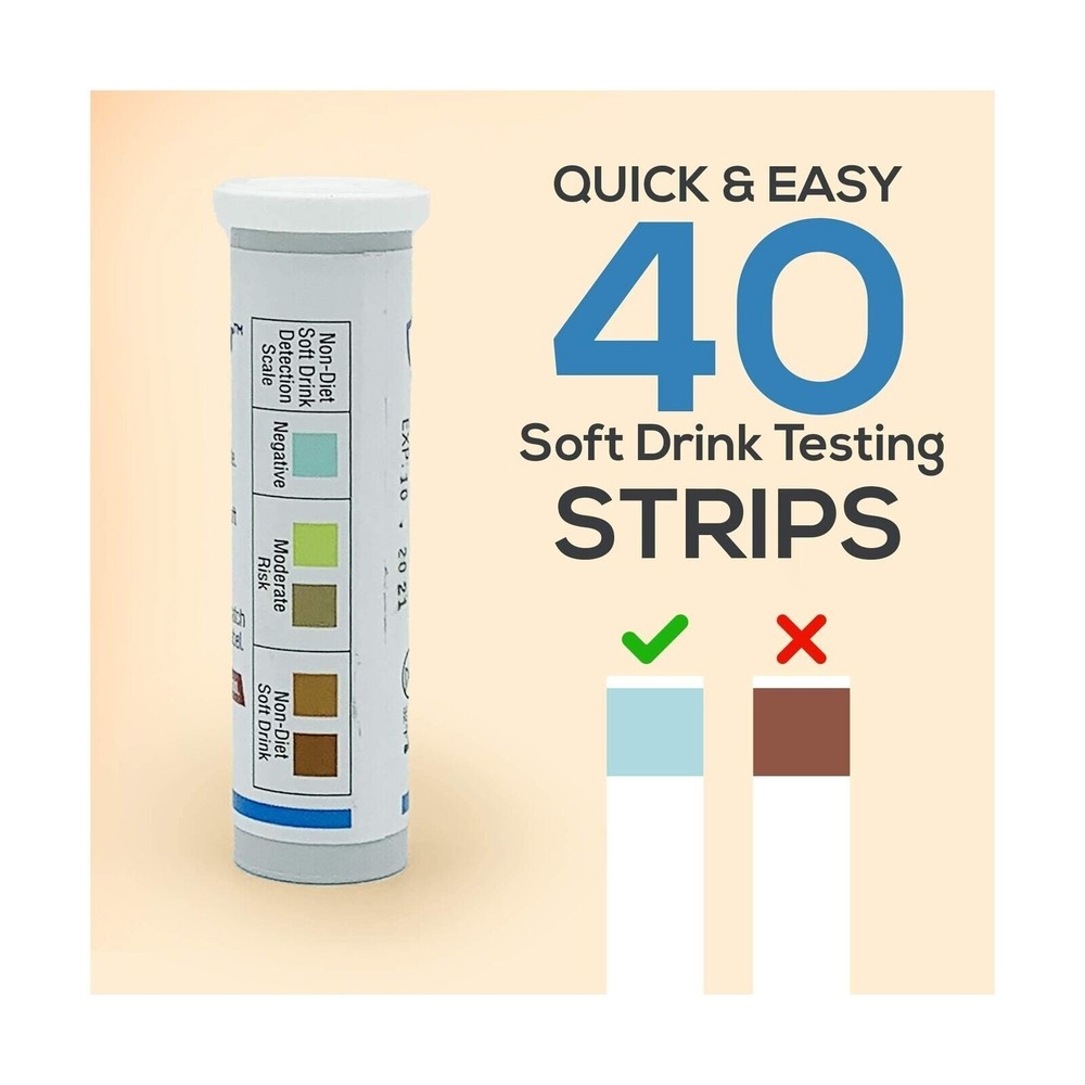 DietDetector Test Strips - Detects Non-Diet Soft Drinks - 40 Strips Per Box