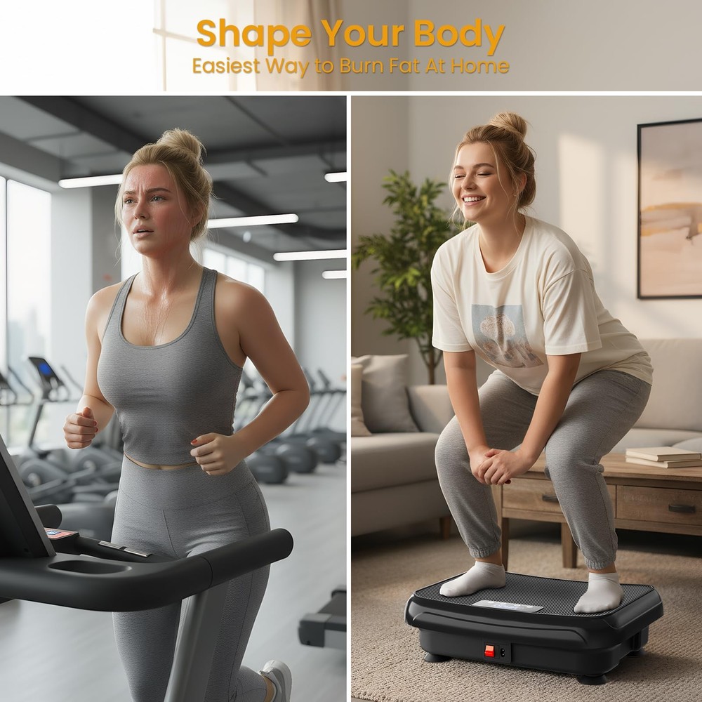 Vibration Plate Exercise Machine Mini Vibrating Plates for Lymphatic Drainage...