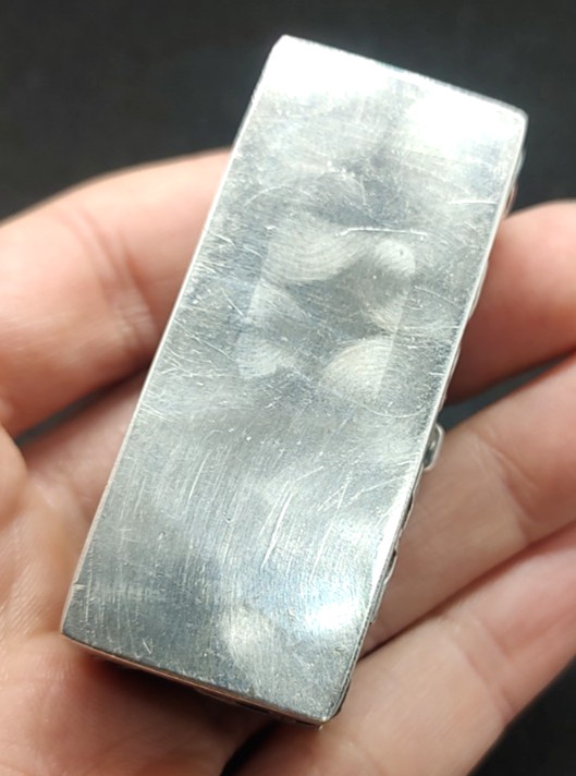 Antique Victorian Era Ornate Repousse Rectangular Pill/ Trinket Box 800 Silver