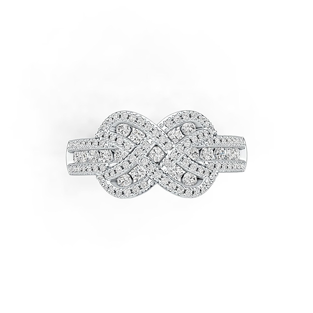 Sterling Silver Infinity Ring with White Topaz or Moissanite