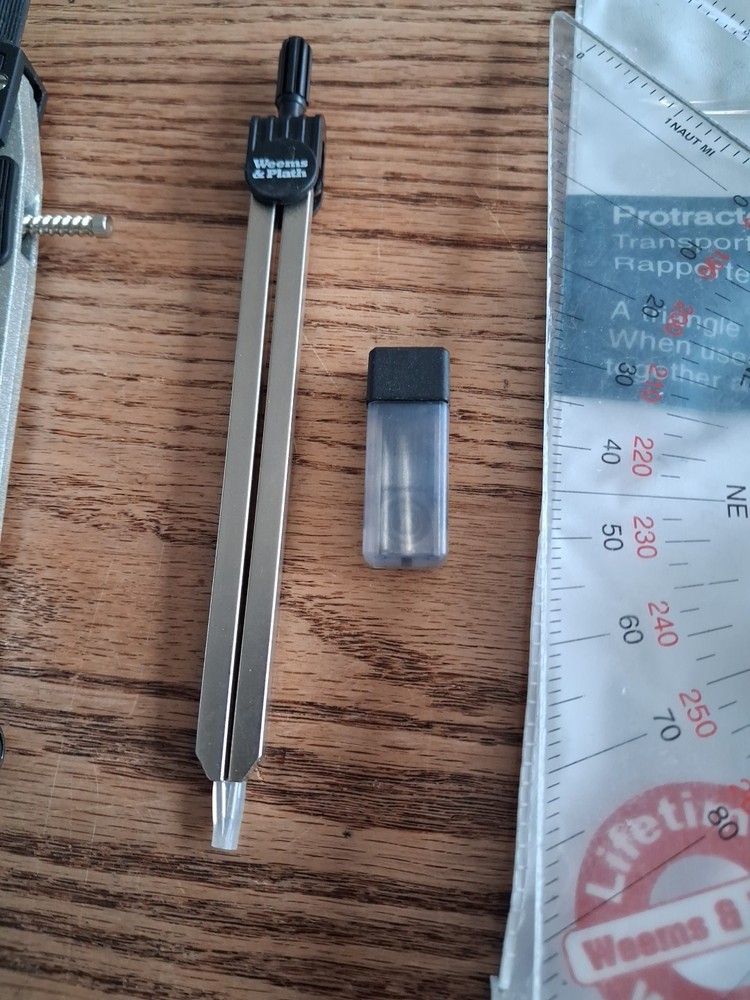 Lot Weems & Plath Navigation Map 2 Compass, 2 Protractor Triangles, 6" Divider