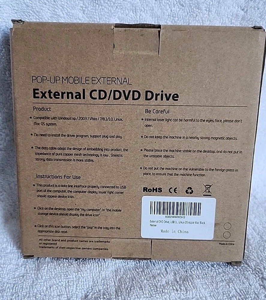 Gotega Pop-Up Moblie External CD/DVD Drive USB