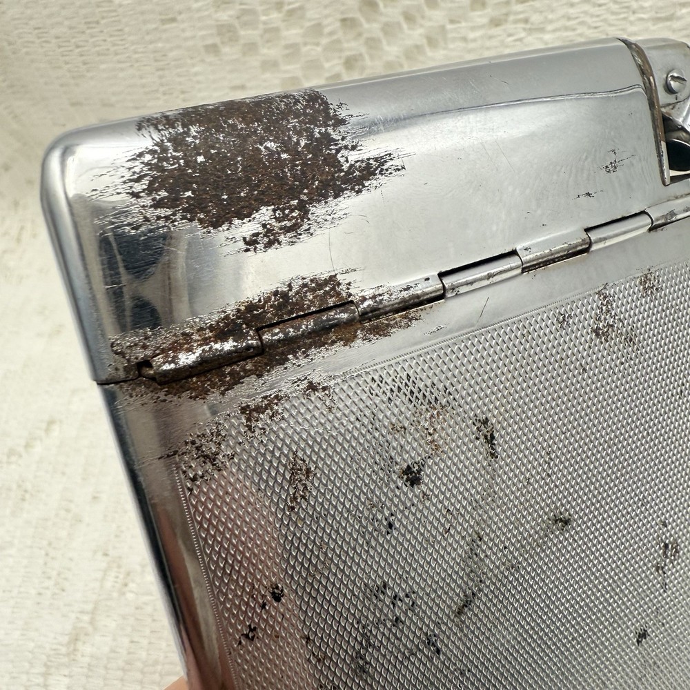 Art Deco Automatic Lighter & Cigarette Case – MADE IN AUSTRIA – Chrome