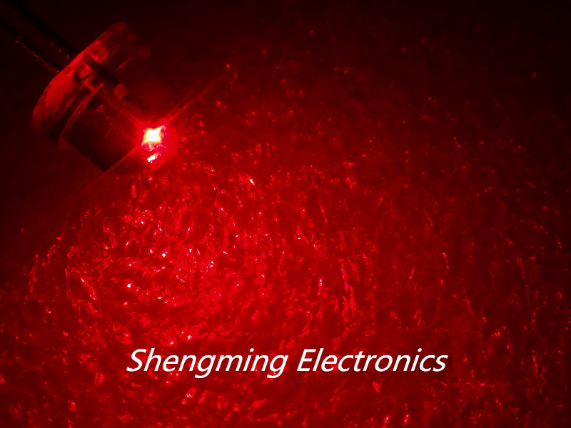 100Pcs 5mm Red Straw hat LED Wide Angle Light Lamp