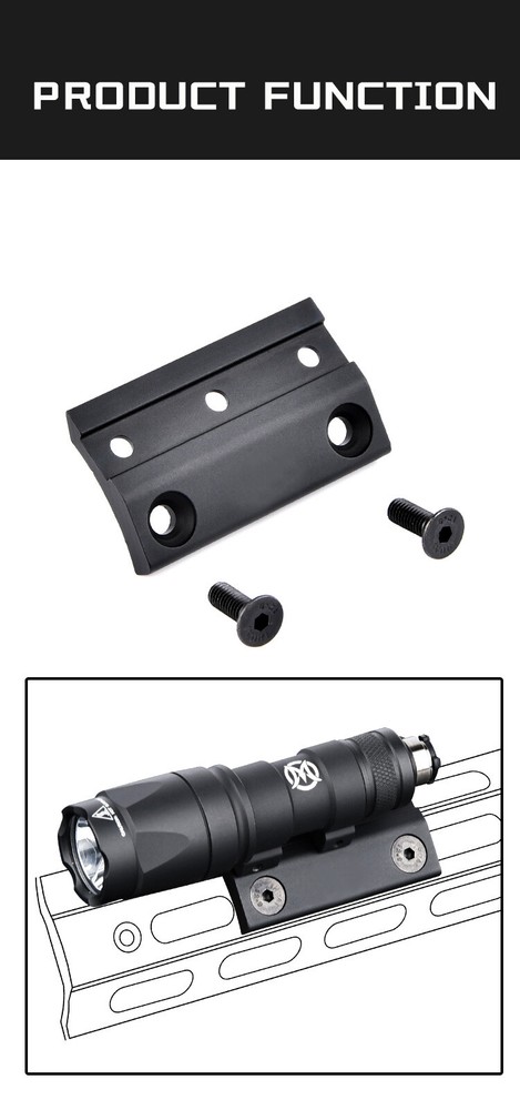 Scout Offset Mount Base For WADSN M300 M600 Light Tactical Flashlight Mount base