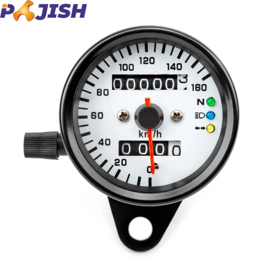 Universal Part Three Light Double Mileage 12V Motorcycle LED Display Speedometer