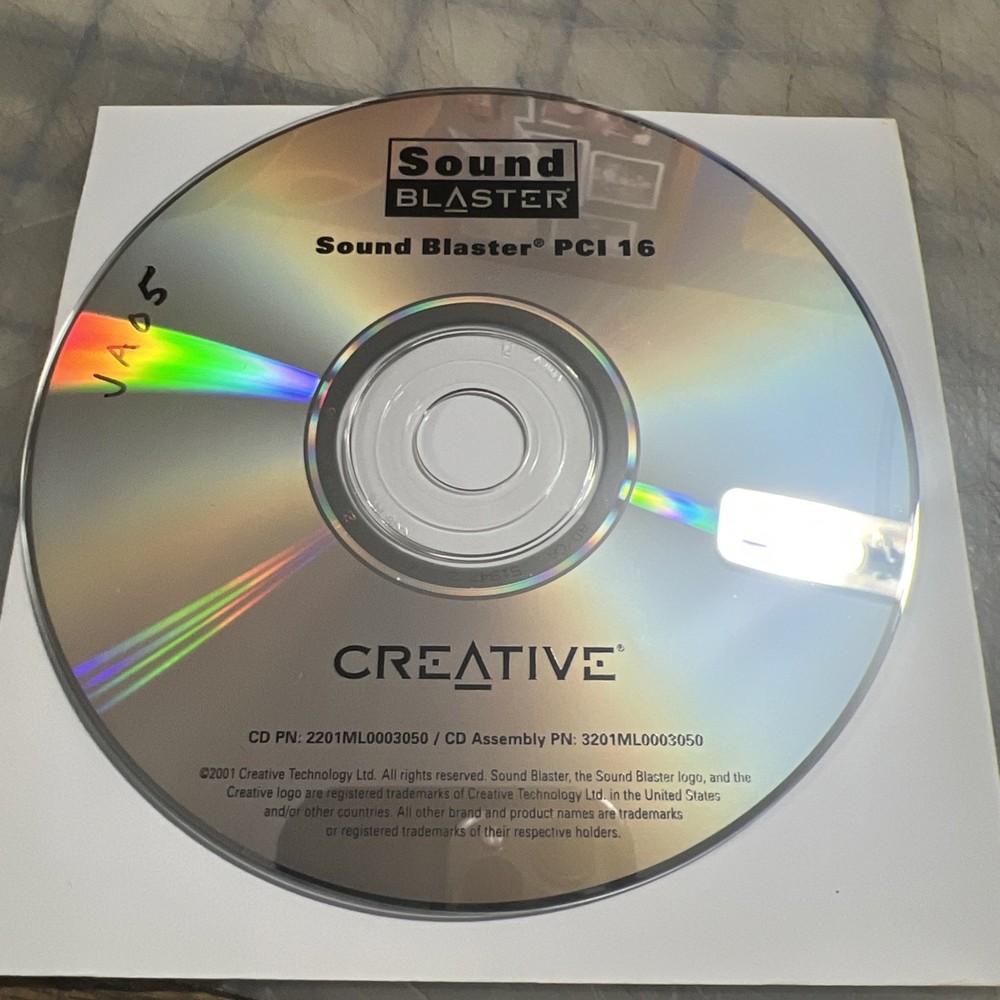Créative Sound Blaster Installation CD PCI 16 Disk