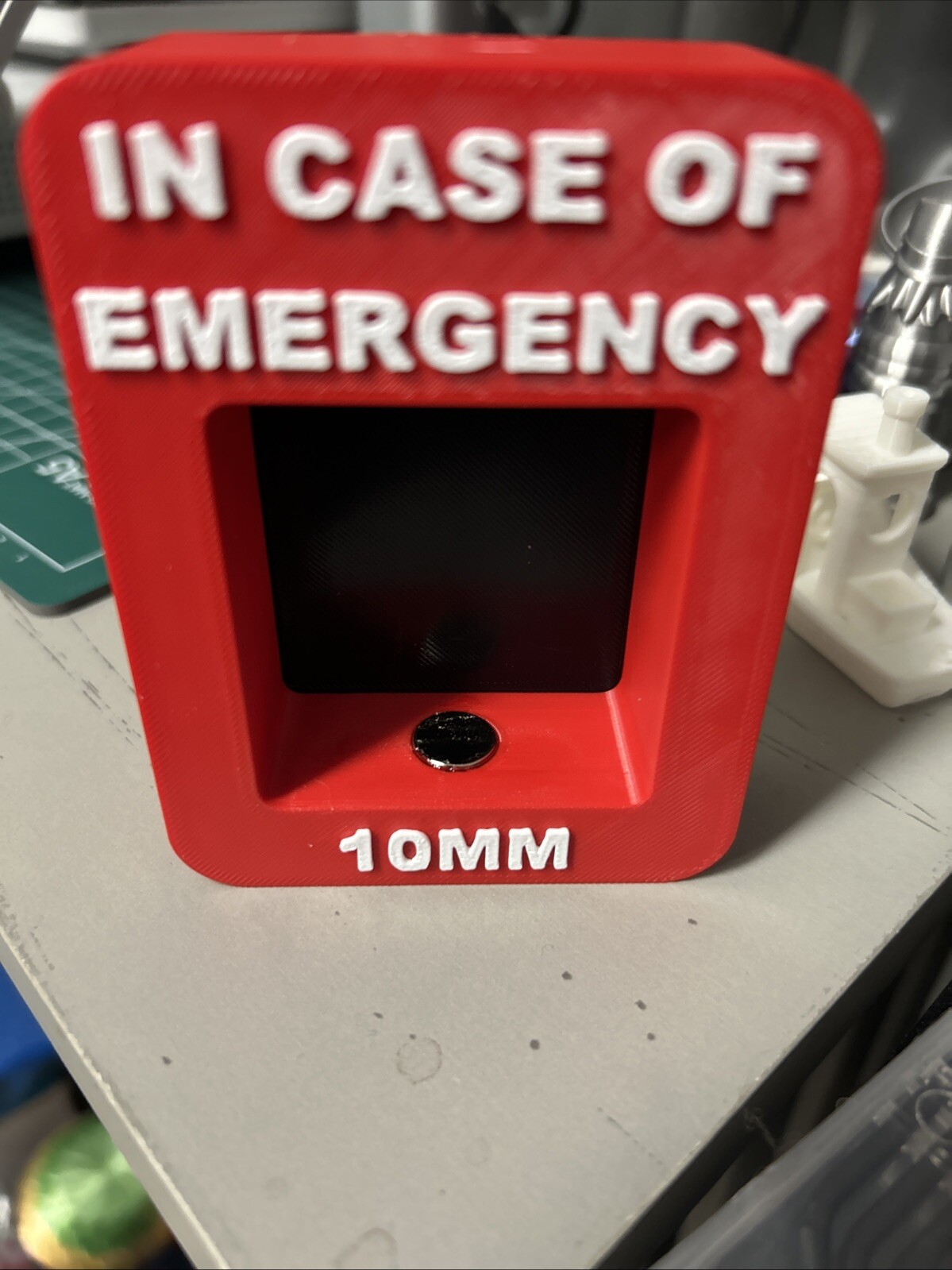 Novelty In Case Of Emergency 10mm Socket Held In With Magnet And Magnetic Back