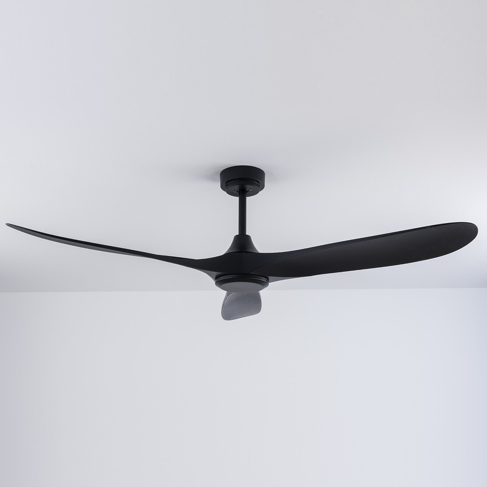 52" Flush Mount Solid Wood Ceiling Fan with Light 3 Speed Quiet DC Motor 3 CCT