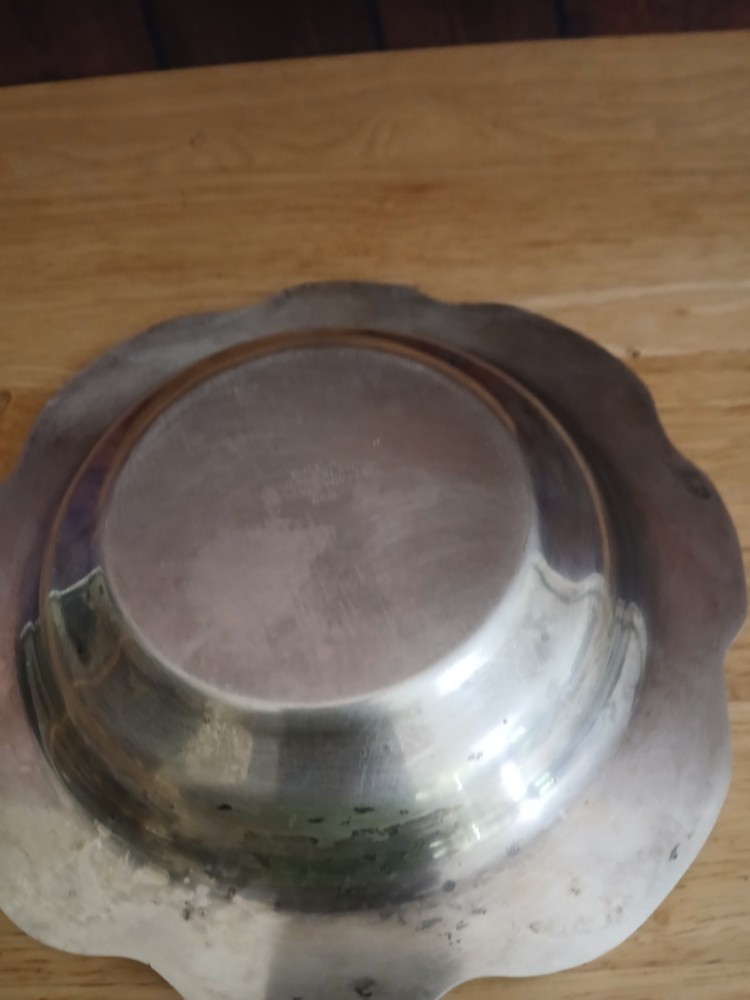 Poole Silver Co Silverplate Scalloped Candy Dish