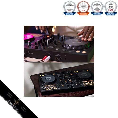 DJ Controller DDJ-FLX4 + PC Stand + Dust Cover Set (Compatible with