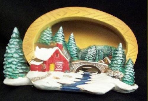 Small Barn River Light Scene w/light kit ceramic bisque to paint