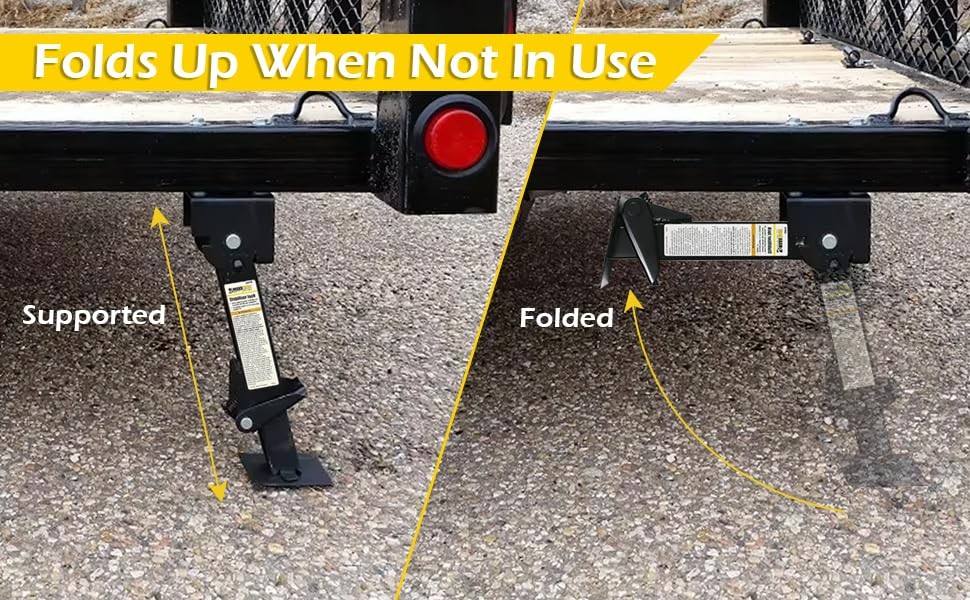 MaxxHaul 50970 Trailer Swing Down Stabilizer Jacks Telescoping RV Black