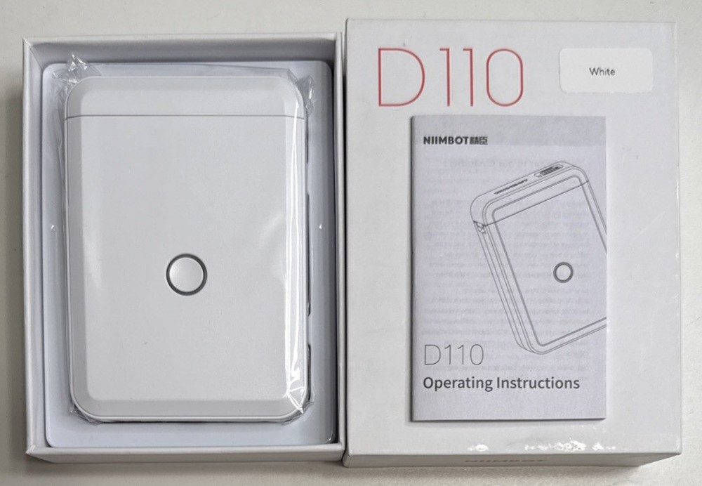 Jadens D110 Label Maker Machine White 1 Tape Roll Portable Bluetooth Printer NIB