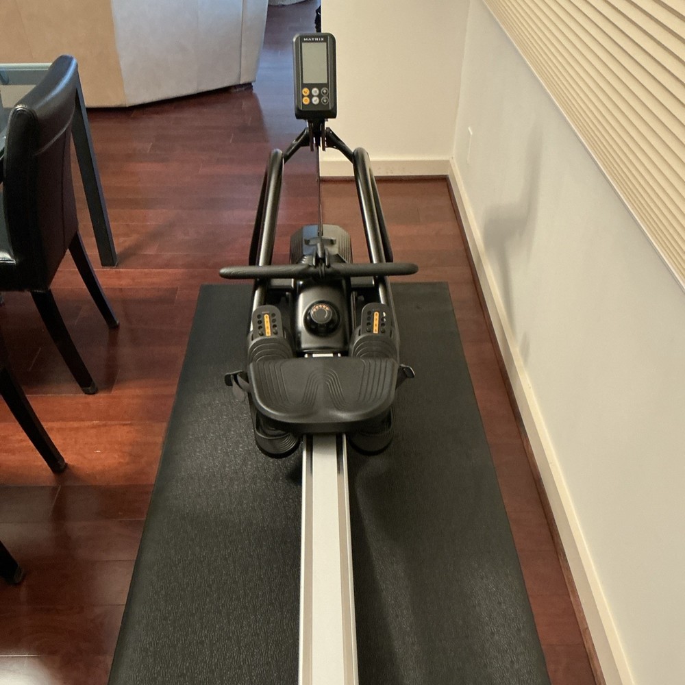 Matrix Rowing Machine Black Adjustable Seat Digital Display Home Gym