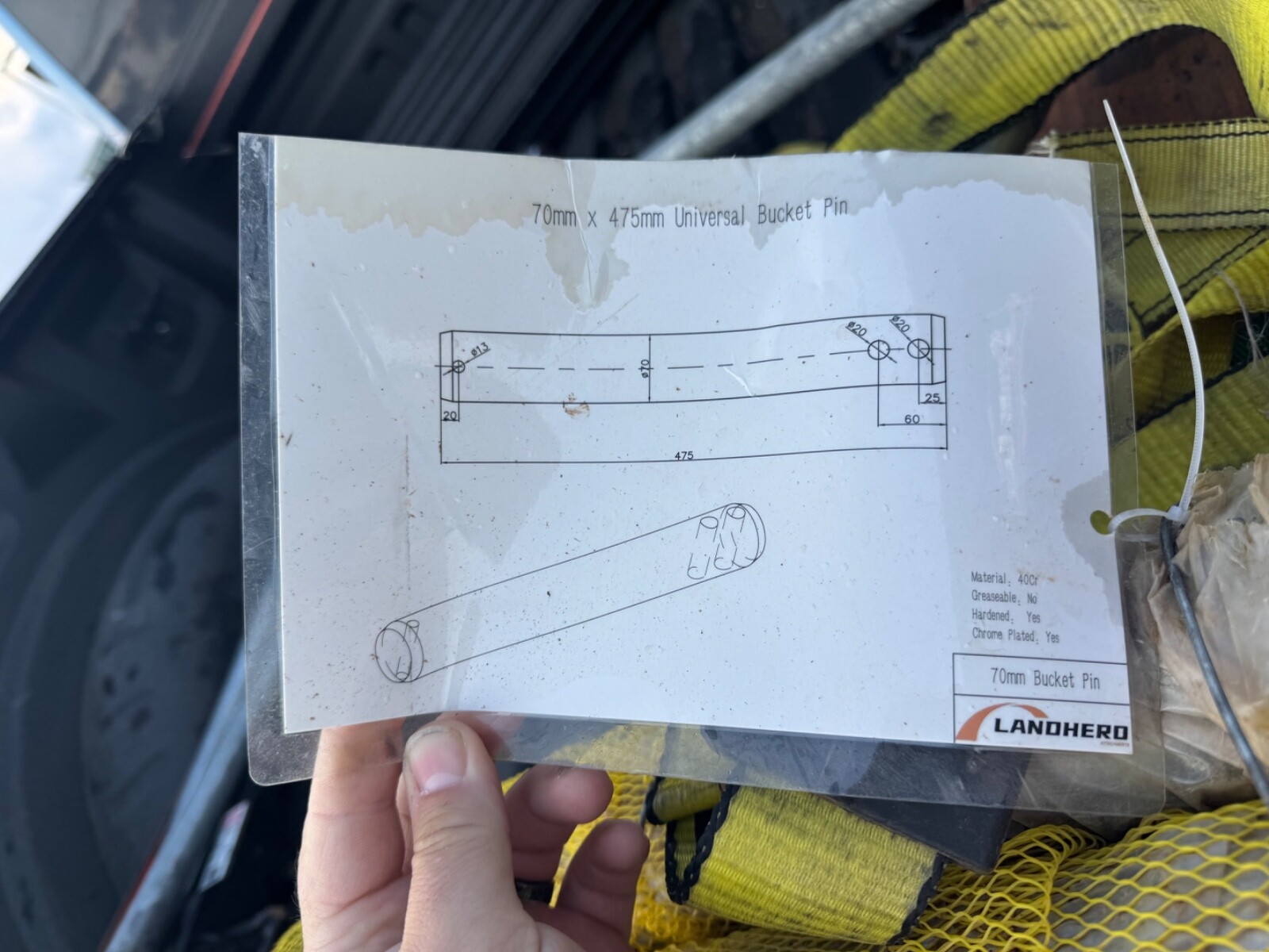 New Excavator Bucket Pin 70mm x 475mm 18 3/4” Kobelco John Deere CAT 315 316 317