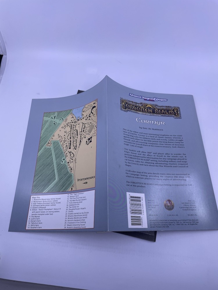 Cormyr Dungeons & Dragons Forgotten Realms TSR 9410 Source book Module W/ MAP