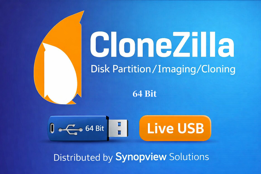 Clonezilla 64 Bit Disk Image, Restore, Backup - Windows/Linux Bootable USB
